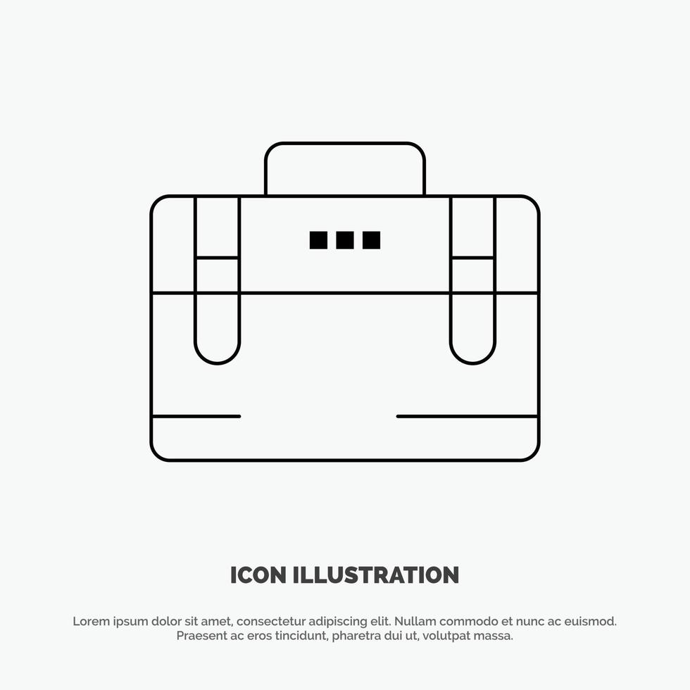 Bag Office Bag Working Motivation Line Icon Vector