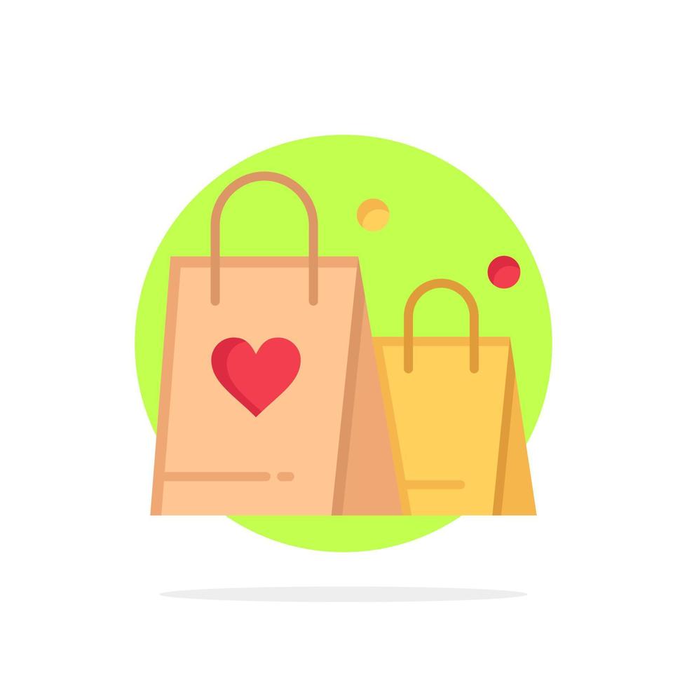 Handbag Love Heart Wedding Abstract Circle Background Flat color Icon vector