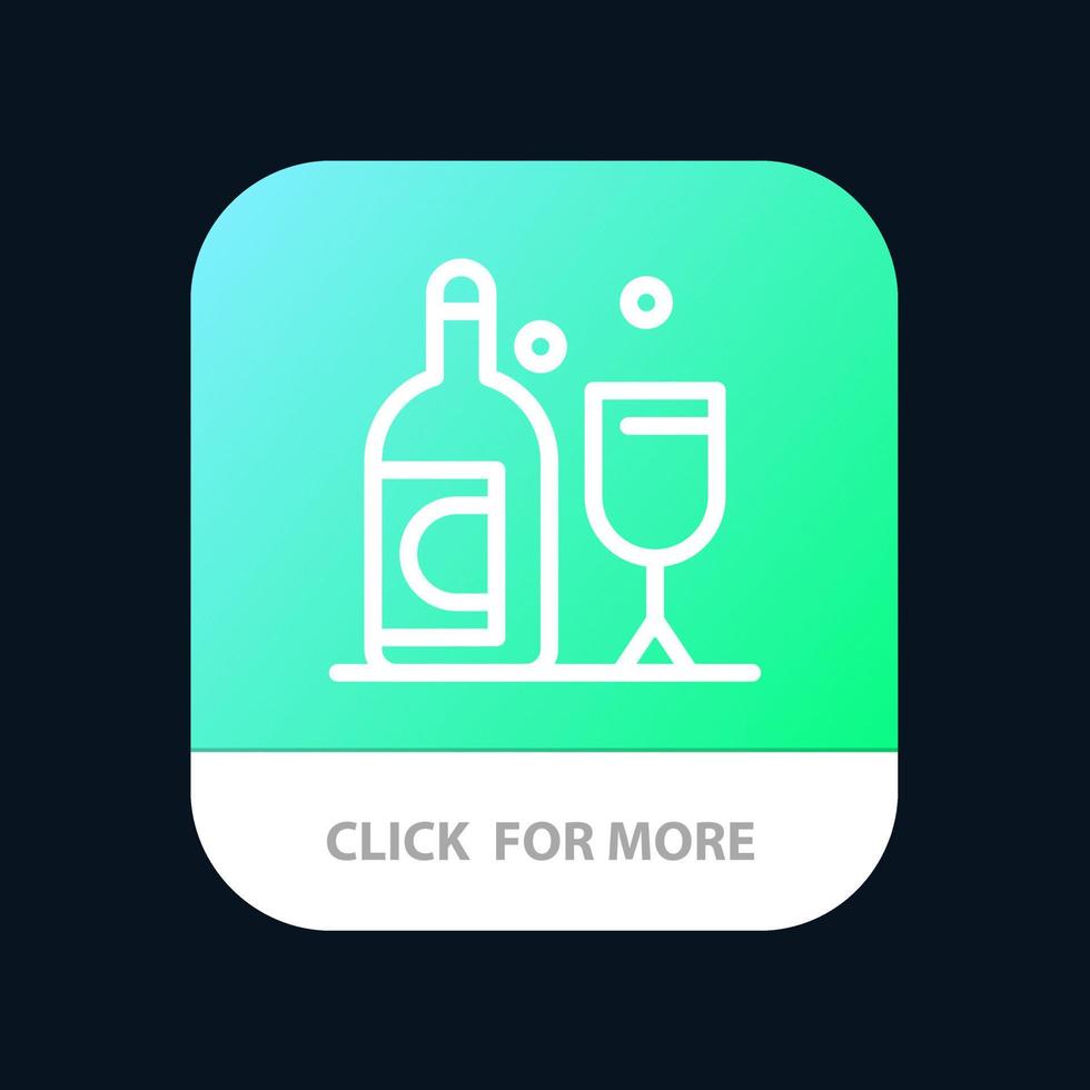 Bottle Glass Ireland Mobile App Button Android and IOS Line Version vector