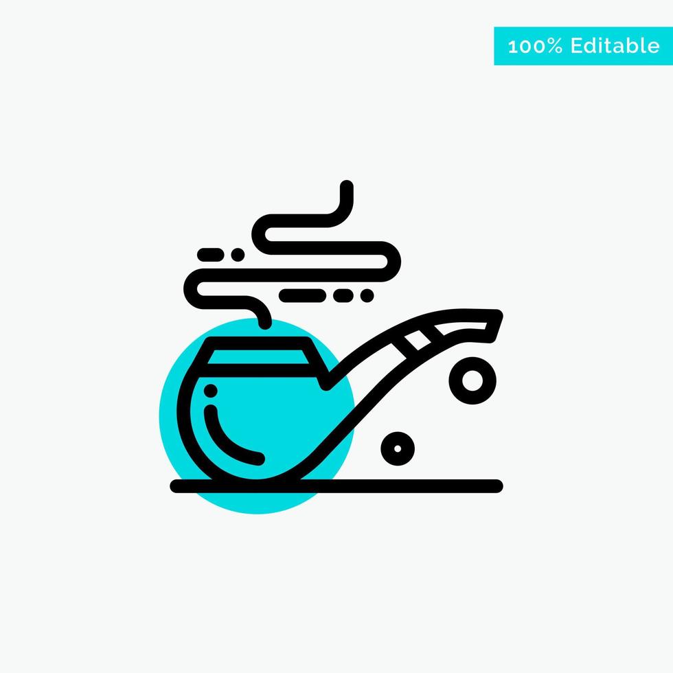 Pipe Smoke St Patrick Tube turquoise highlight circle point Vector icon