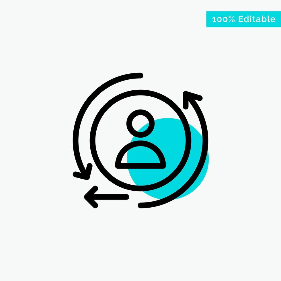 Digital Marketing Remarketing turquoise highlight circle point Vector icon