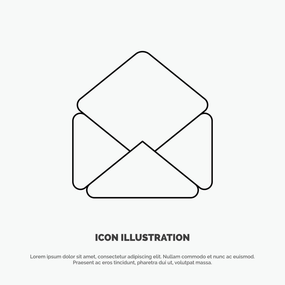 Mail Email Open Line Icon Vector