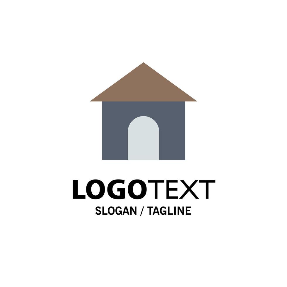 Building Hose House Shop Business Logo Template Flat Color vector