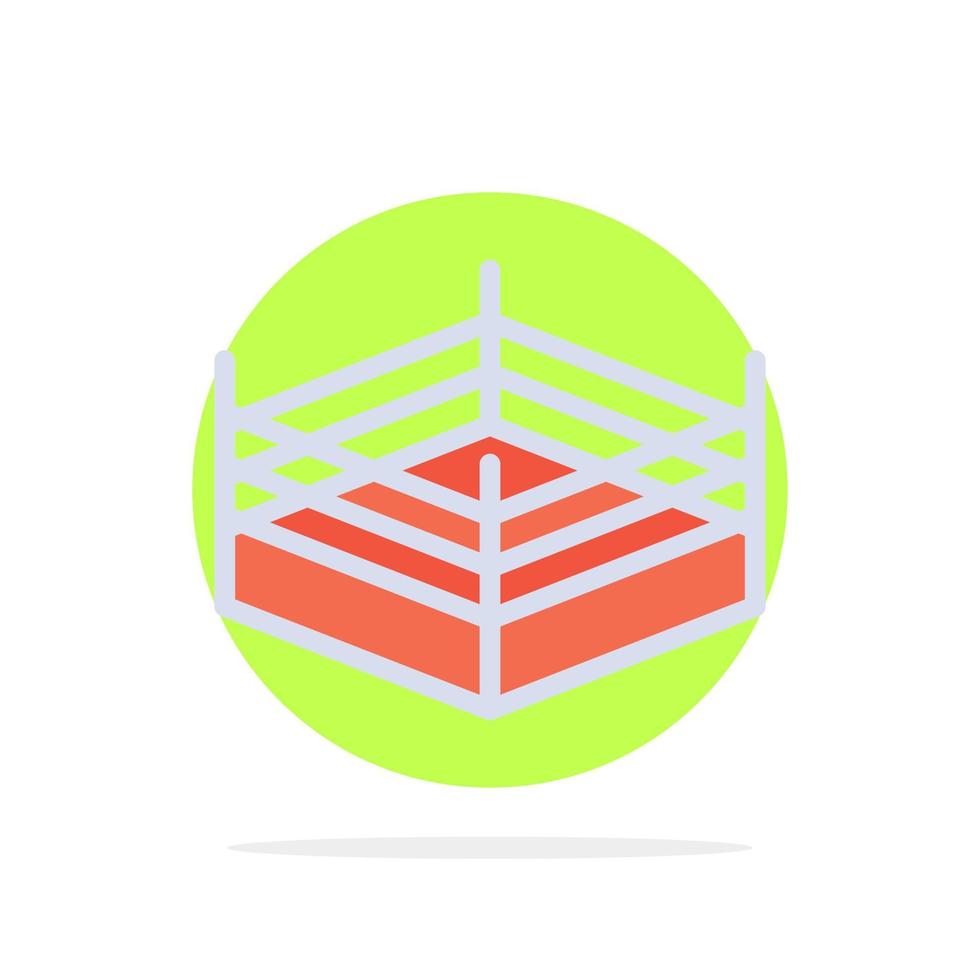 Boxing Ring Wrestling Abstract Circle Background Flat color Icon vector