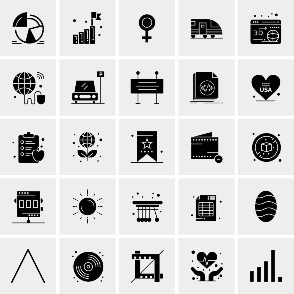 25 iconos de negocios universales vector ilustración de icono creativo para usar en proyectos relacionados con la web y dispositivos móviles