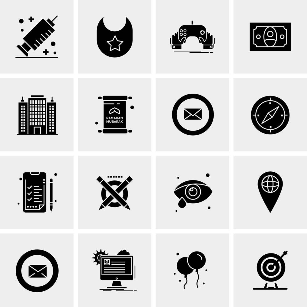 16 iconos universales de negocios vector ilustración de icono creativo para usar en proyectos relacionados con la web y dispositivos móviles