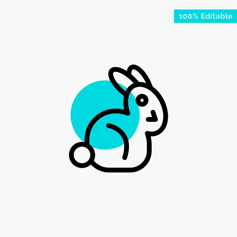 Bunny Easter Rabbit turquoise highlight circle point Vector icon