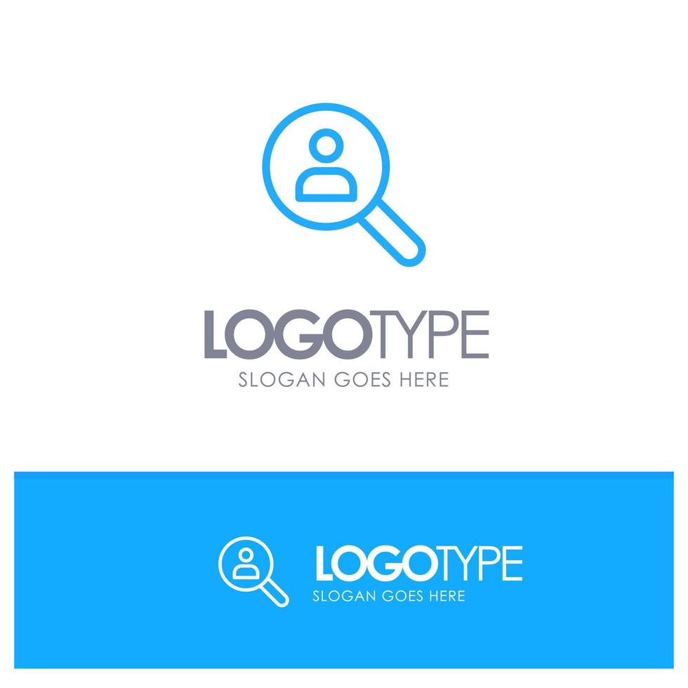 Browse Find Networking People Search Blue outLine Logo with place for tagline vector