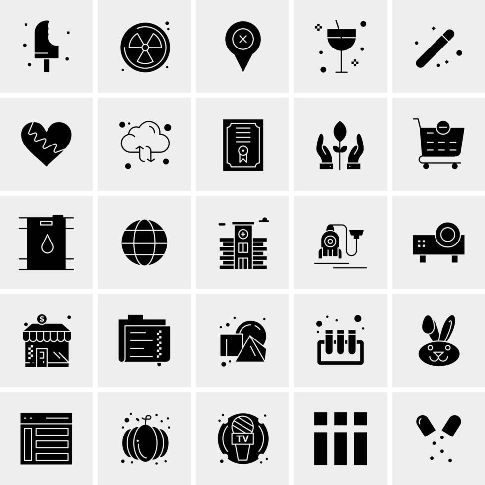 25 iconos de negocios universales vector ilustración de icono creativo para usar en proyectos relacionados con la web y dispositivos móviles