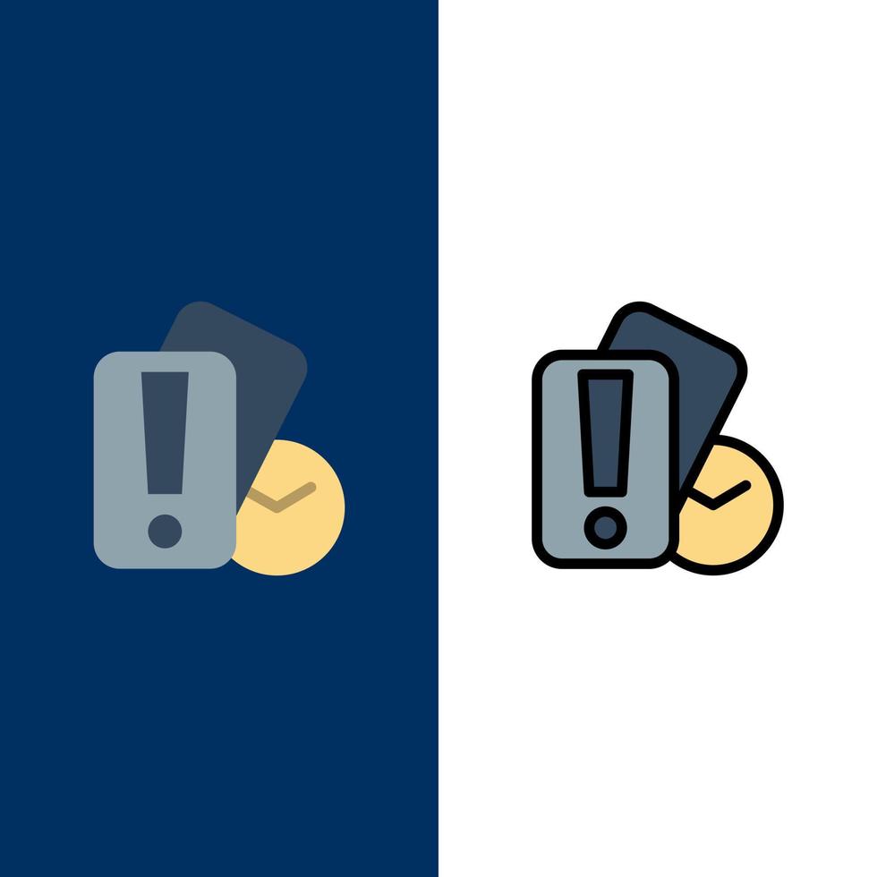 Card Hand Holding Referee  Icons Flat and Line Filled Icon Set Vector Blue Background