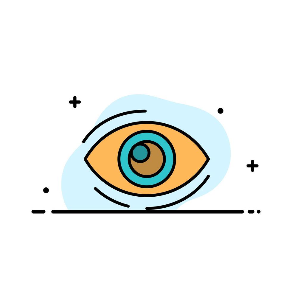 Eye Find Look Looking Search See View  Business Flat Line Filled Icon Vector Banner Template