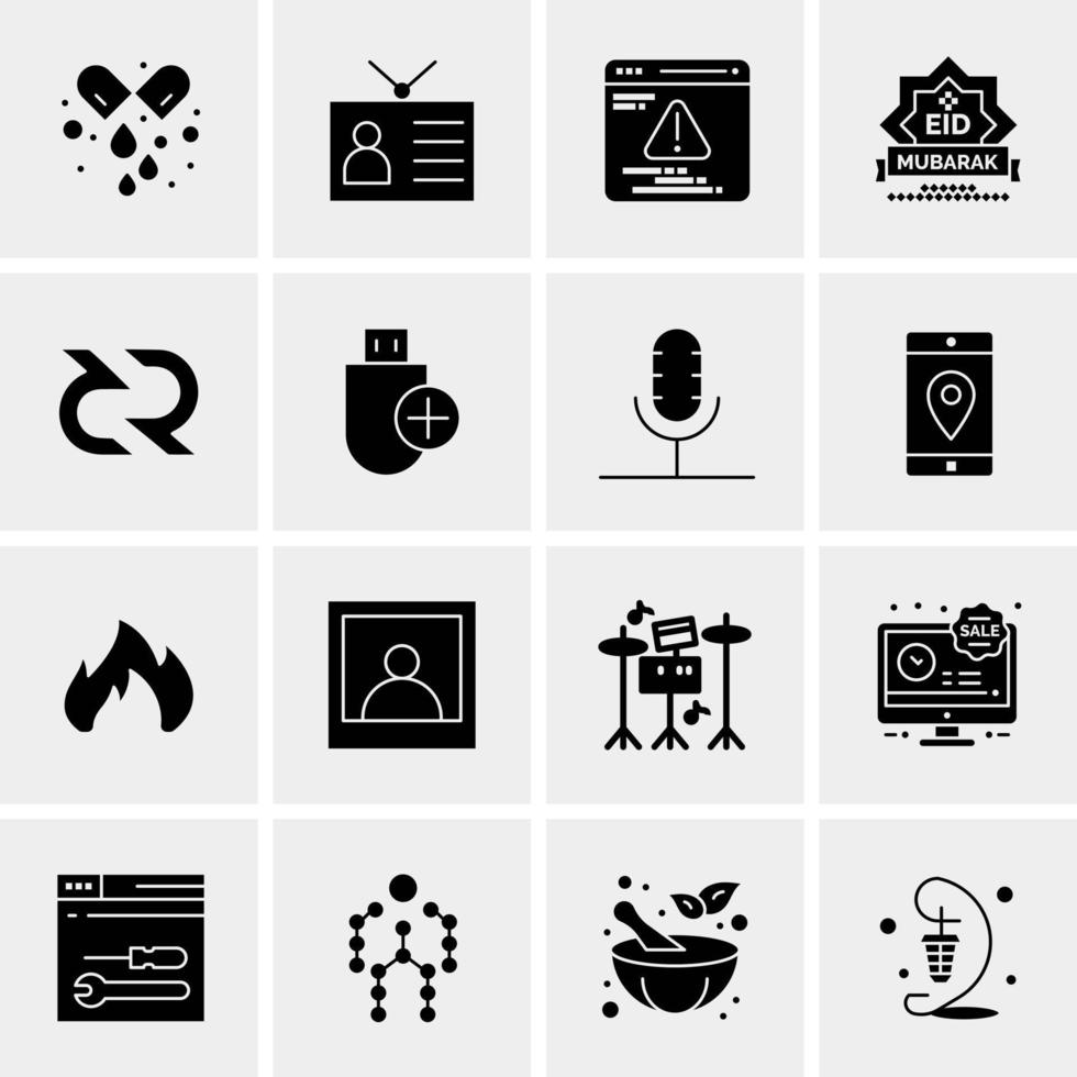 16 iconos universales de negocios vector ilustración de icono creativo para usar en proyectos relacionados con la web y dispositivos móviles