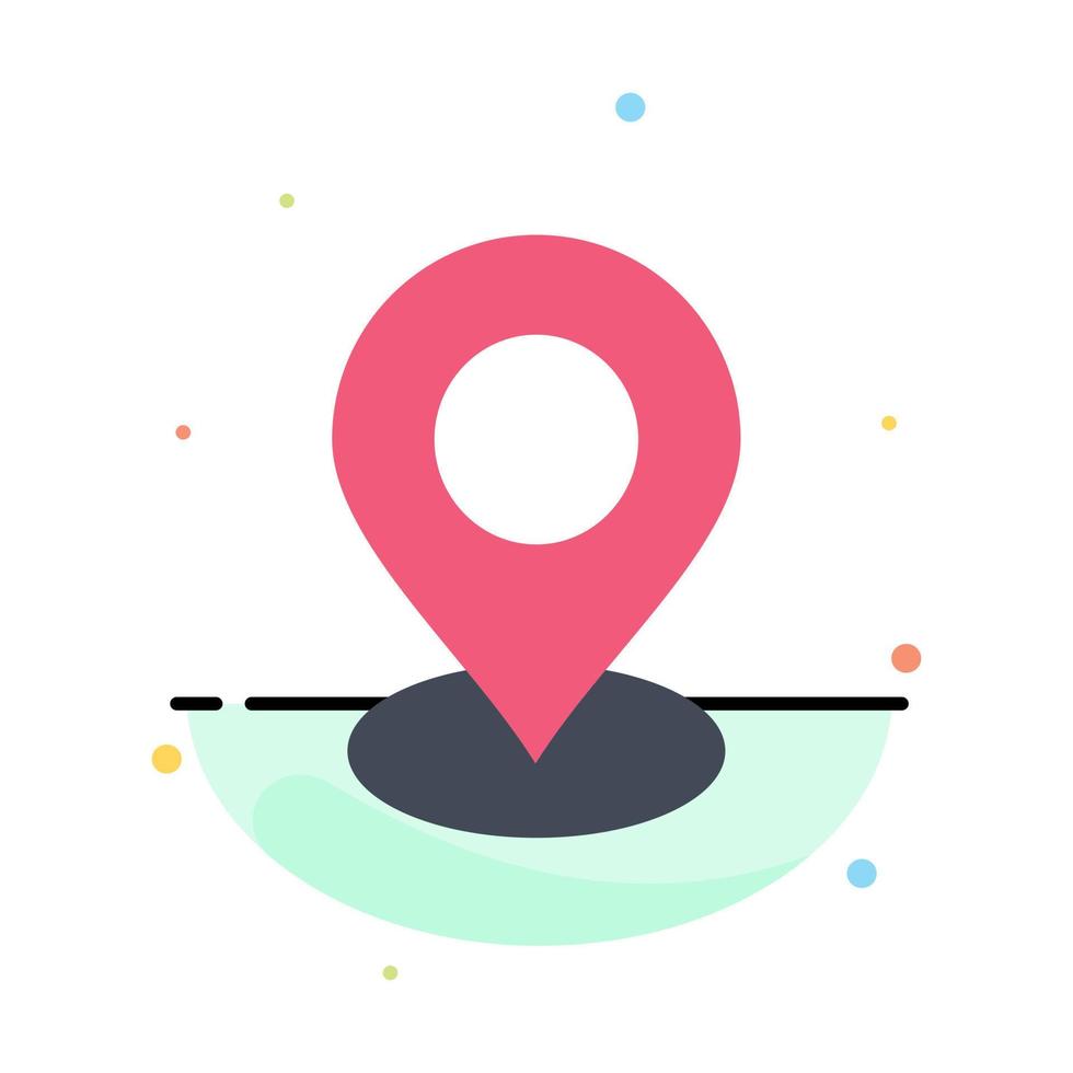 Location Map Marker Pin Abstract Flat Color Icon Template vector