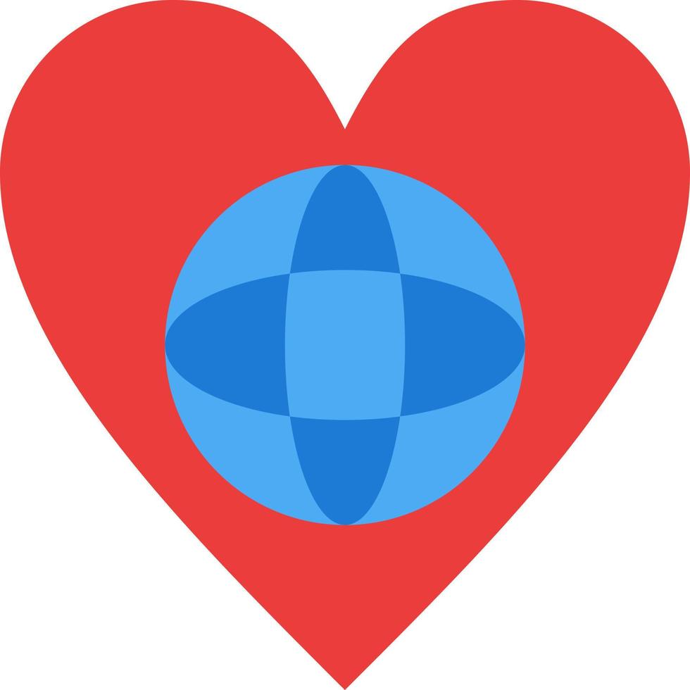 Ecology Environment World Heart Like  Flat Color Icon Vector icon banner Template