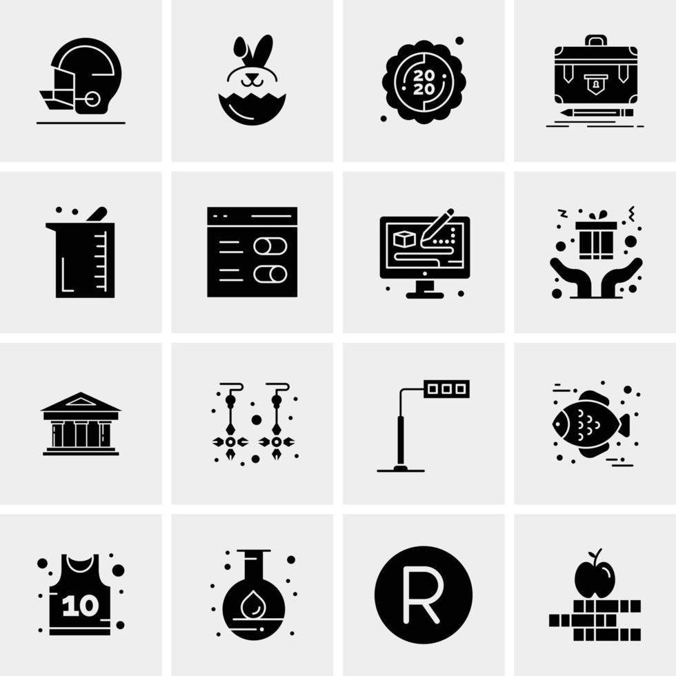 16 iconos universales de negocios vector ilustración de icono creativo para usar en proyectos relacionados con la web y dispositivos móviles