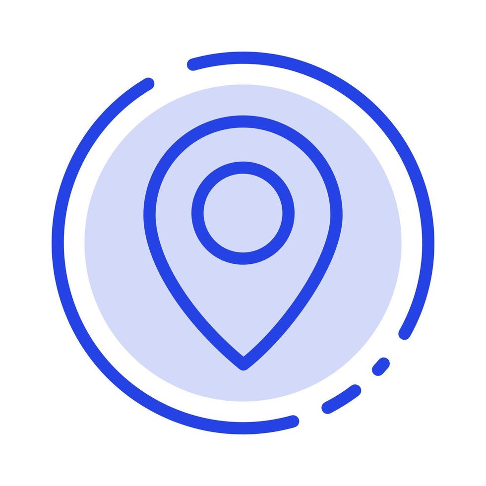 Twitter Location Map Blue Dotted Line Line Icon vector