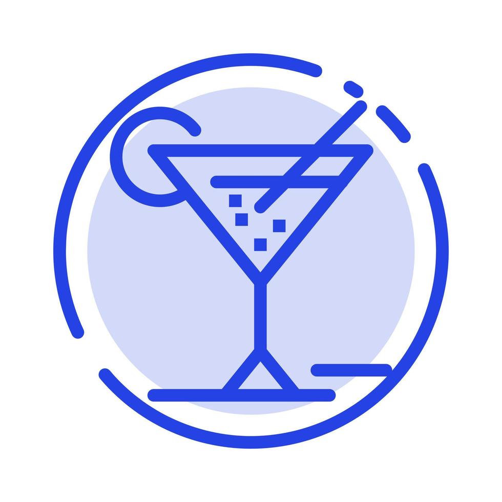 Glass Glasses Drink Hotel Blue Dotted Line Line Icon vector