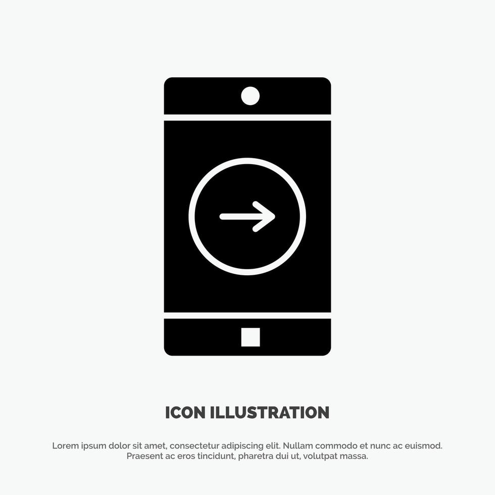 Application right Mobile Mobile Application solid Glyph Icon vector