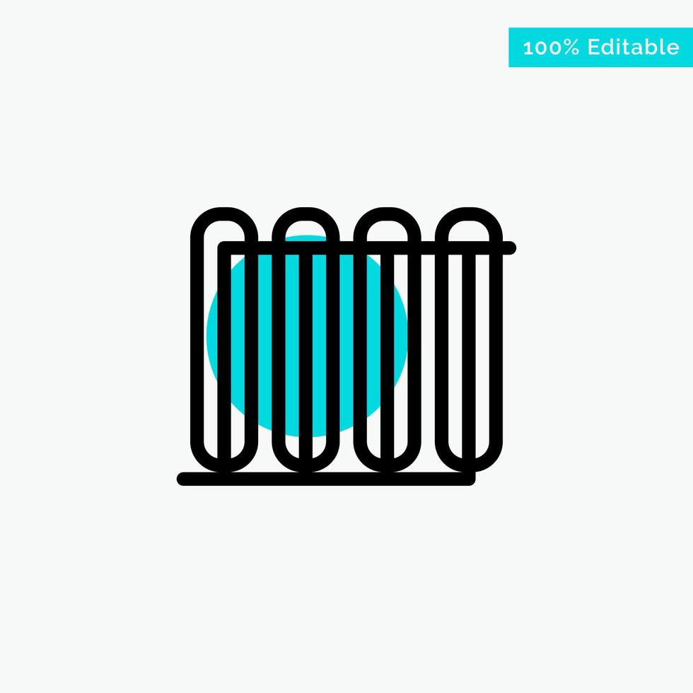 Battery Heater Hot Radiator Heating turquoise highlight circle point Vector icon