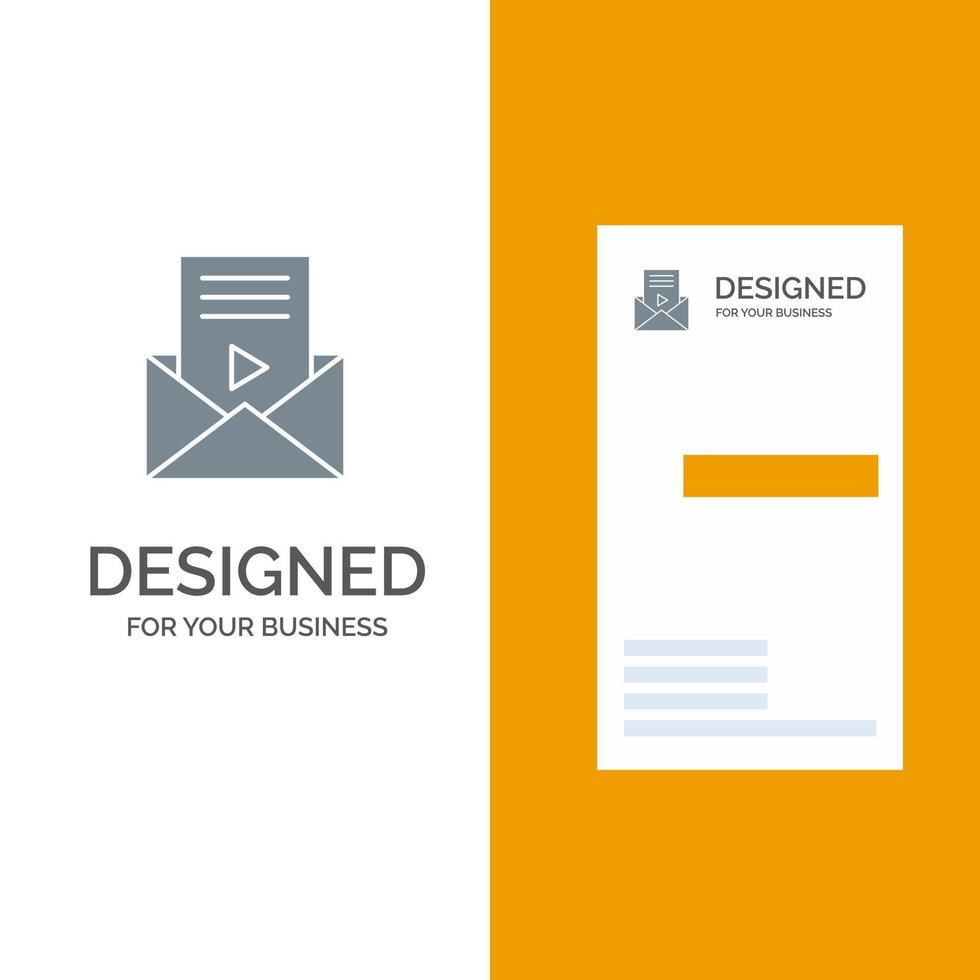 mensaje de correo sms reproductor de video diseño de logotipo gris y plantilla de tarjeta de visita vector