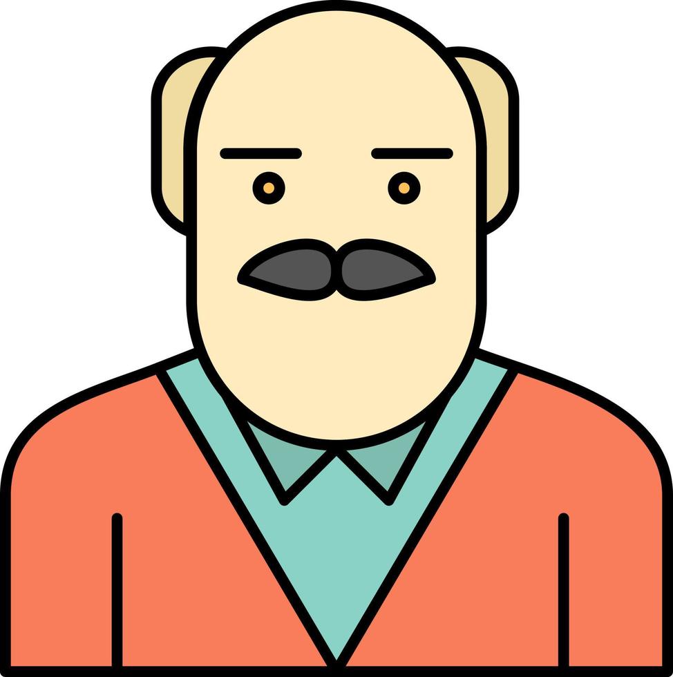 Grandpa Father Old Man Uncle  Flat Color Icon Vector icon banner Template