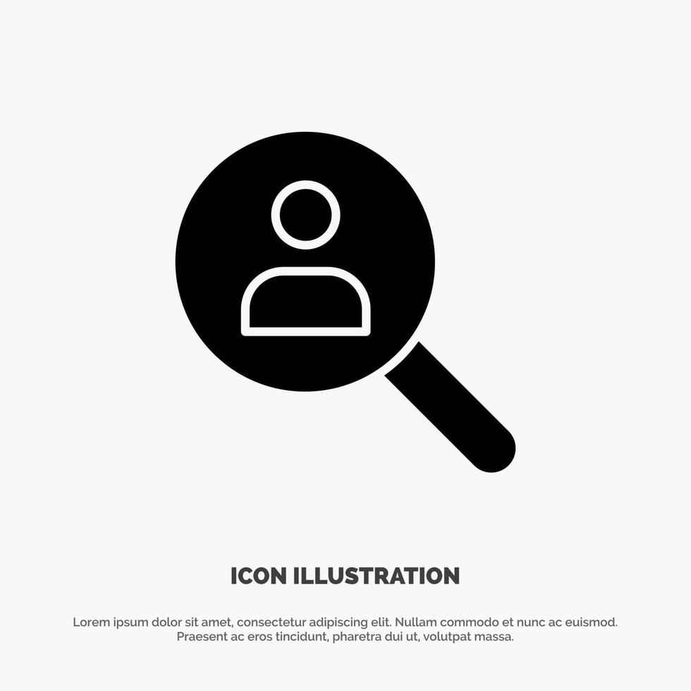 Browse Find Networking People Search solid Glyph Icon vector