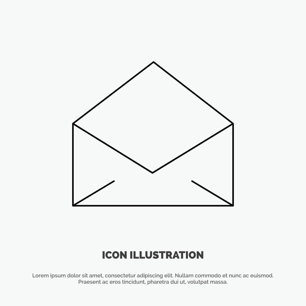 Email Mail Message Open Line Icon Vector