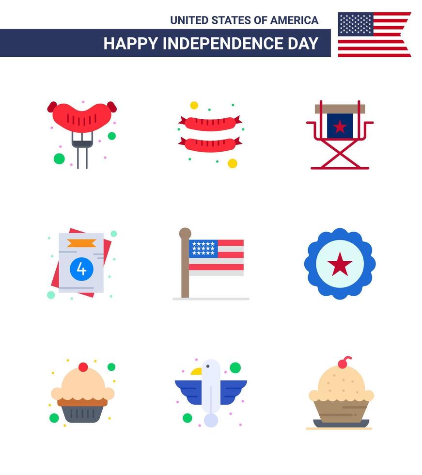 9 Creative USA Icons Modern Independence Signs and 4th July Symbols of drink usa invitation united flag Editable USA Day Vector Design Elements