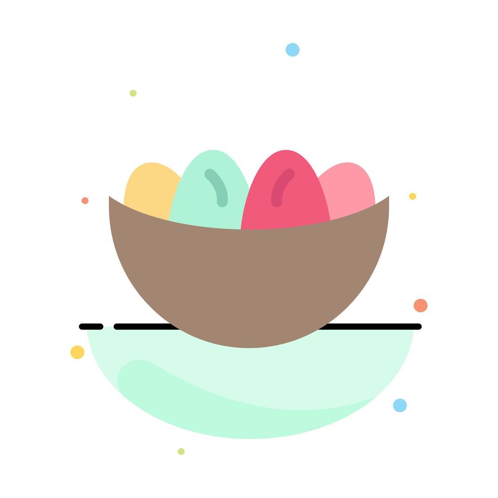 Bowl Celebration Easter Egg Nest Abstract Flat Color Icon Template vector