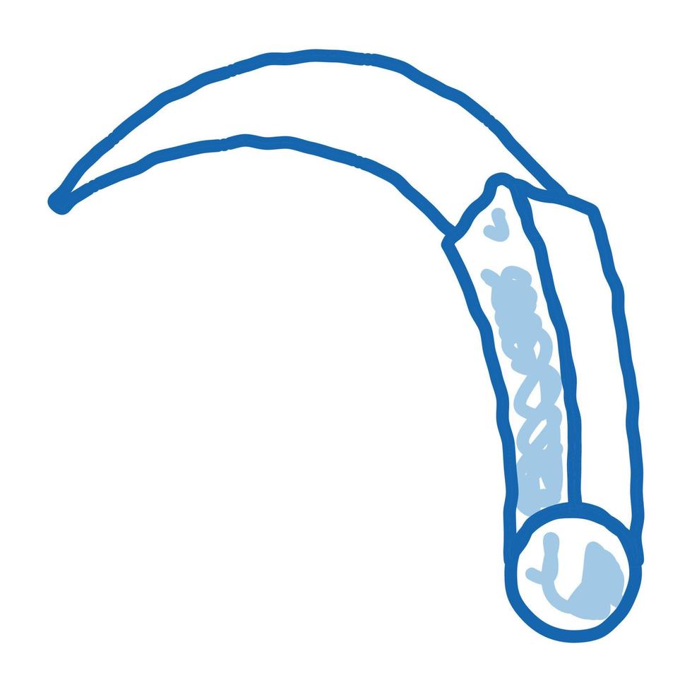 cuchillo curvo doodle icono dibujado a mano ilustración vector