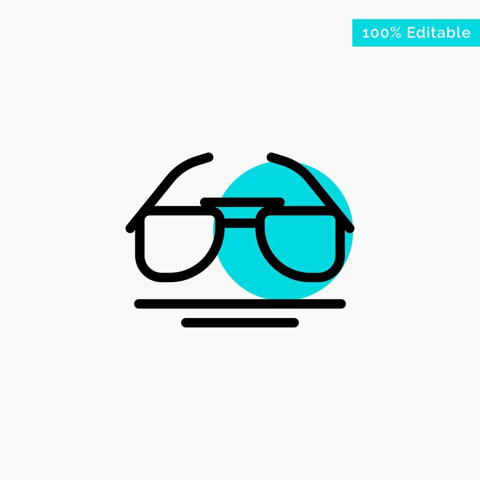Glasses Eye View Spring turquoise highlight circle point Vector icon