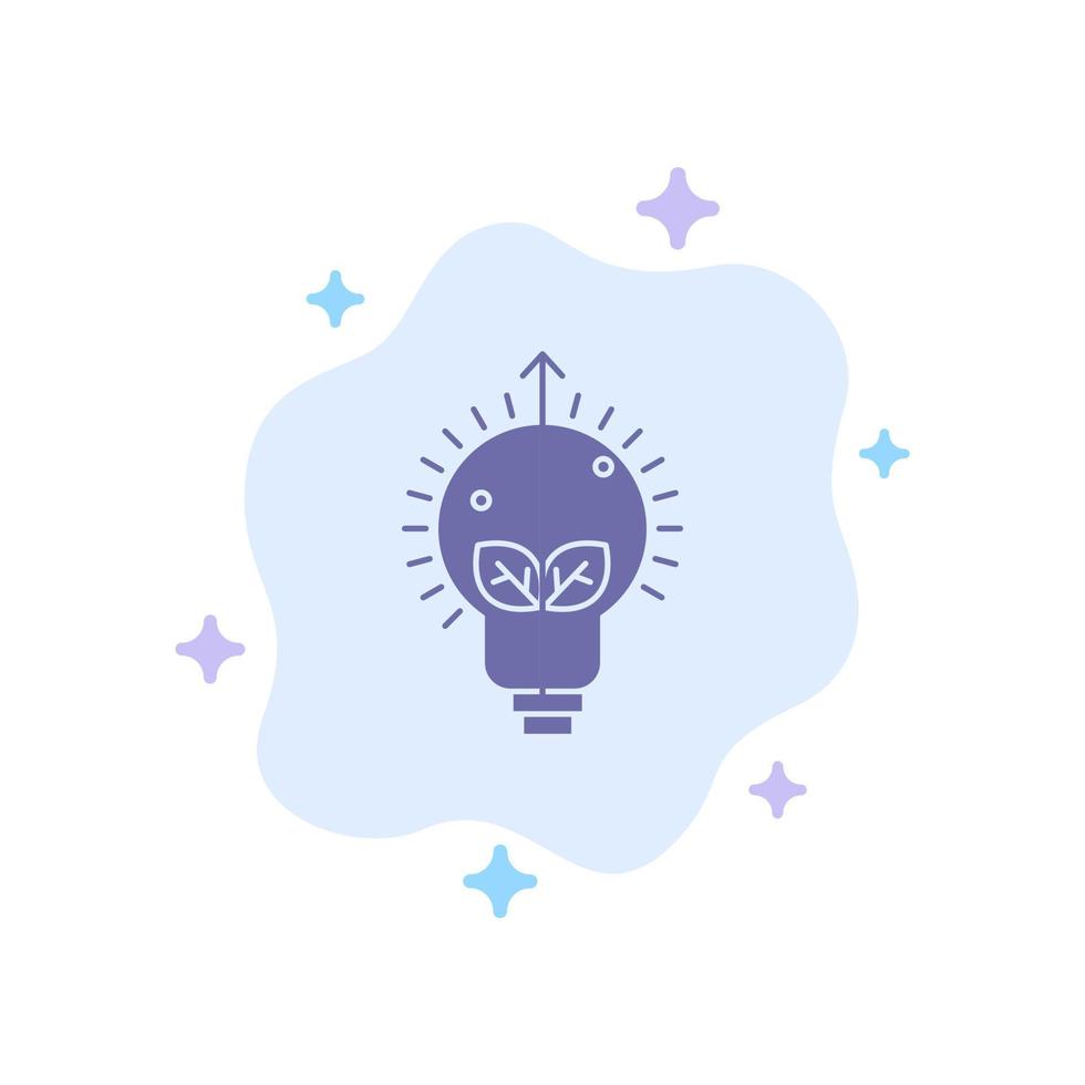 Success Idea Bulb Light Blue Icon on Abstract Cloud Background vector