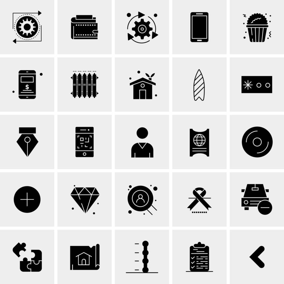 25 iconos de negocios universales vector ilustración de icono creativo para usar en proyectos relacionados con la web y dispositivos móviles