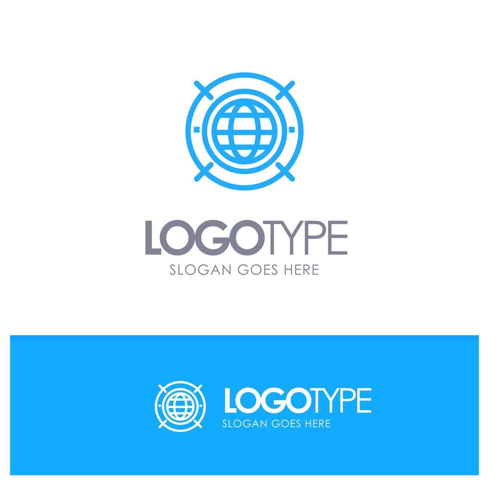 Internet Web World Computing Blue Logo Line Style vector