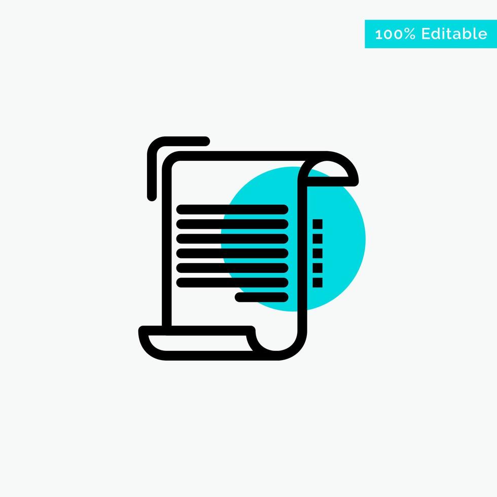 Document Report Note Paper Guidelines turquoise highlight circle point Vector icon