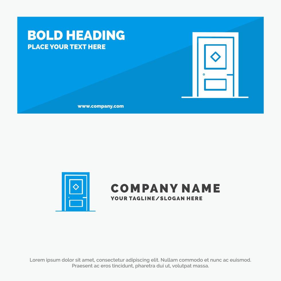 Building Build Construction Door SOlid Icon Website Banner and Business Logo Template vector