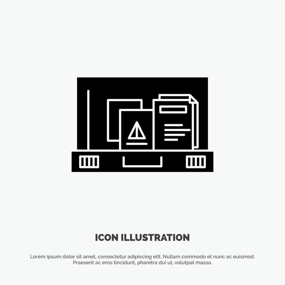 Presentation Paper Bag Briefcase solid Glyph Icon vector