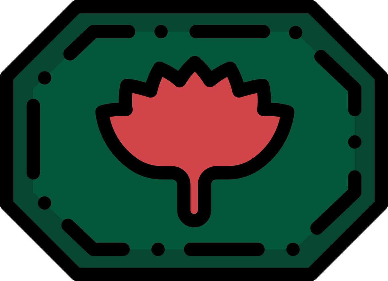 Bangladesh Label Bangladesh Monogram Bangla  Flat Color Icon Vector icon banner Template