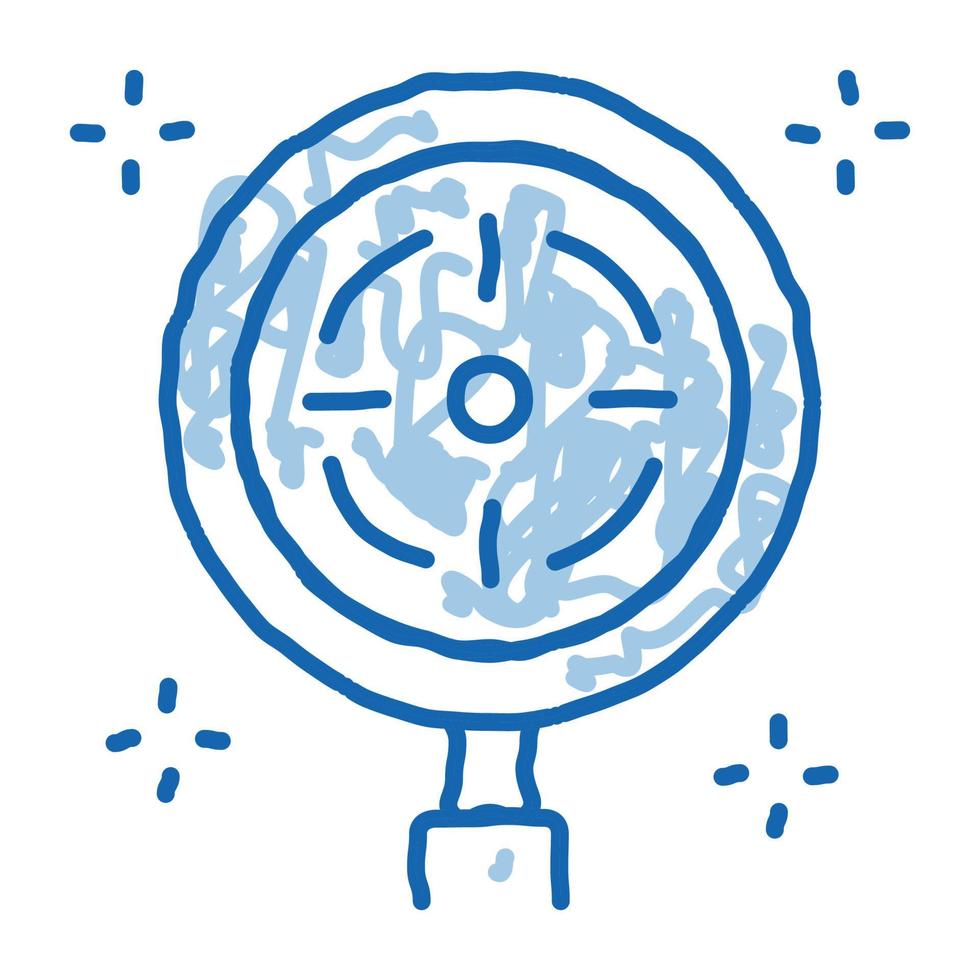 ilustración de dibujado a mano de icono de doodle de detección de objetivo vector