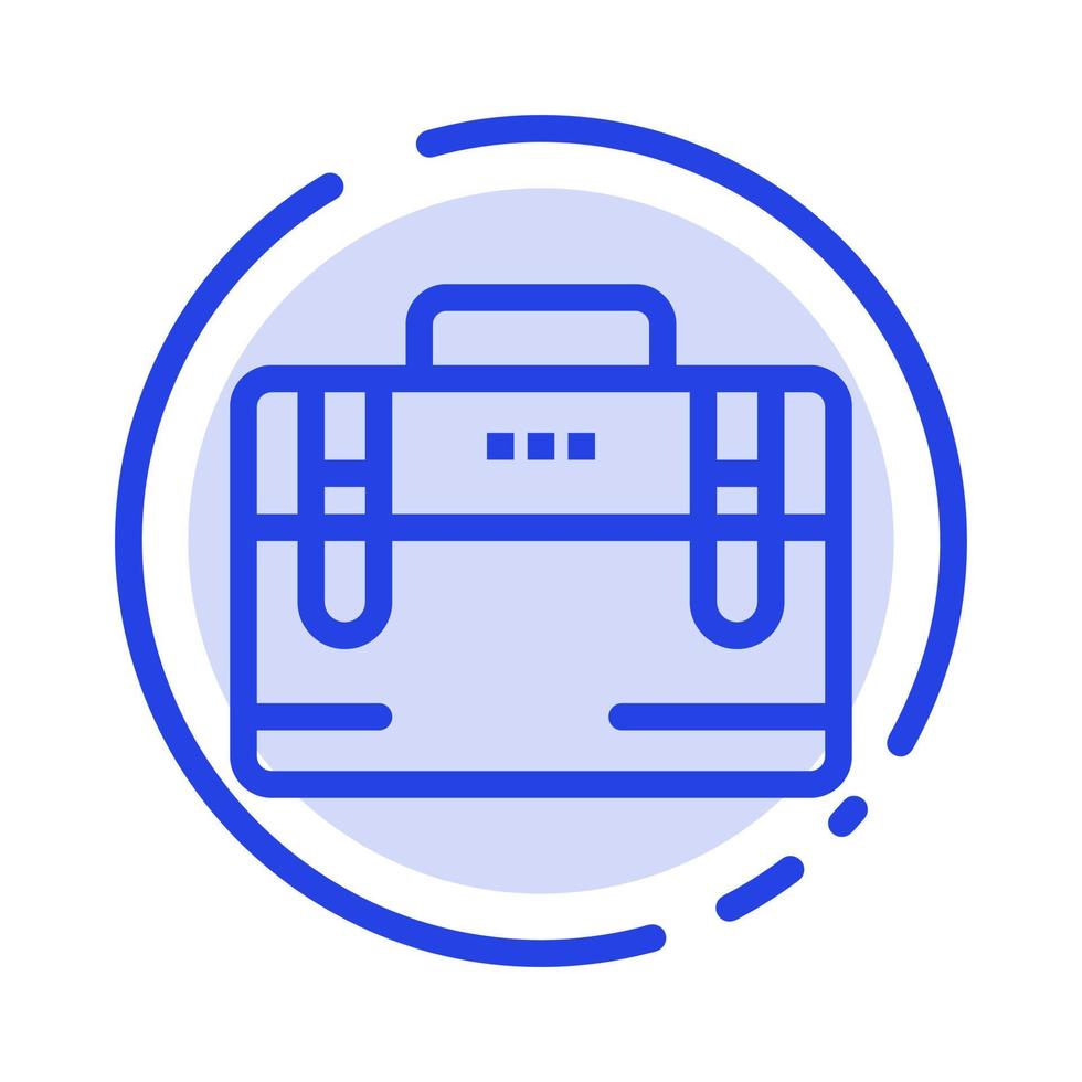 Bag Office Bag Working Motivation Blue Dotted Line Line Icon vector