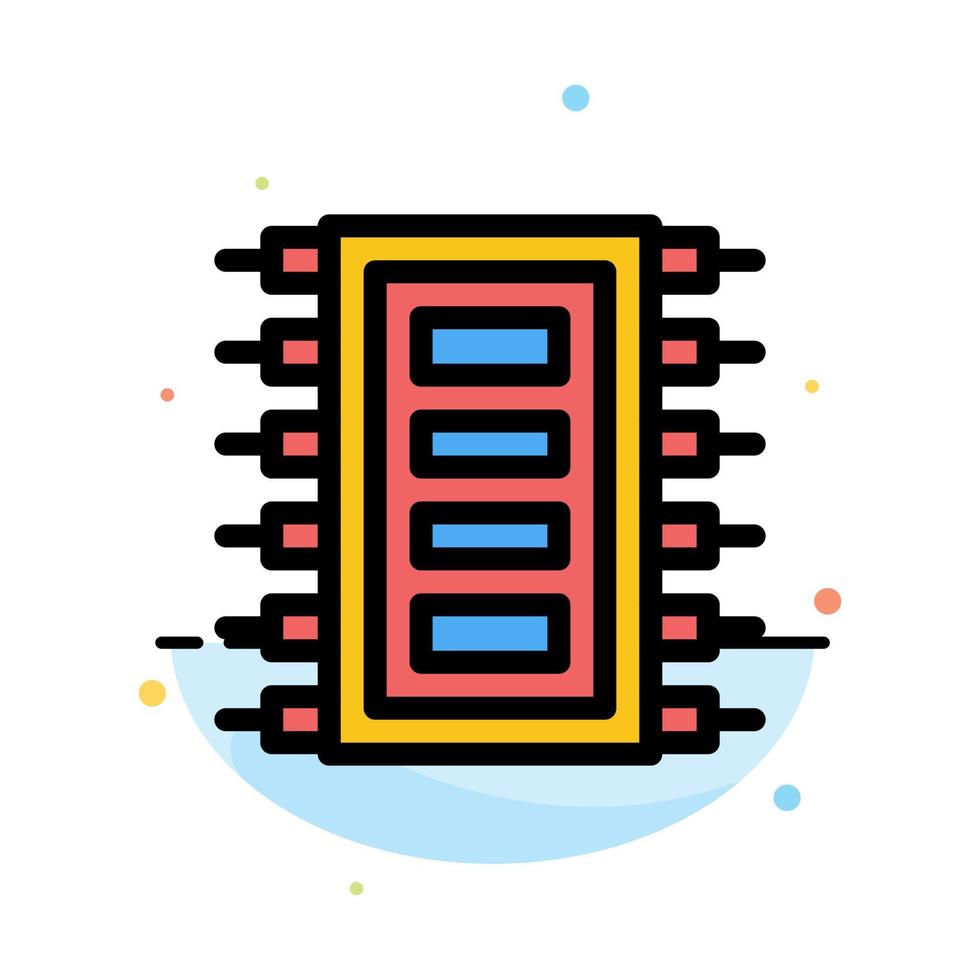 Tech Hardware Chip Computer Connect Abstract Flat Color Icon Template vector