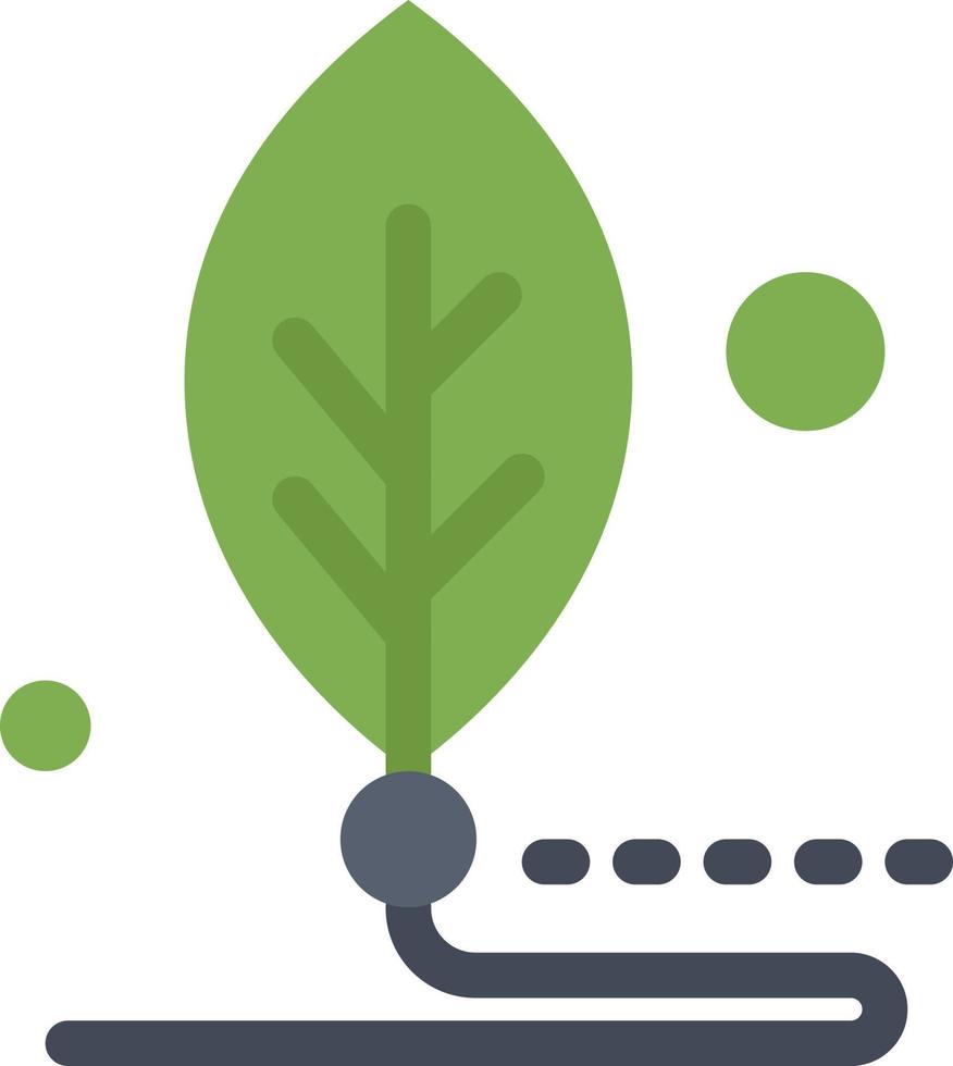 Artificial Biology Digital Leaf Life  Flat Color Icon Vector icon banner Template