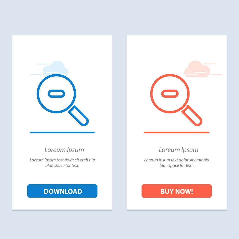 Search Research Zoom  Blue and Red Download and Buy Now web Widget Card Template vector