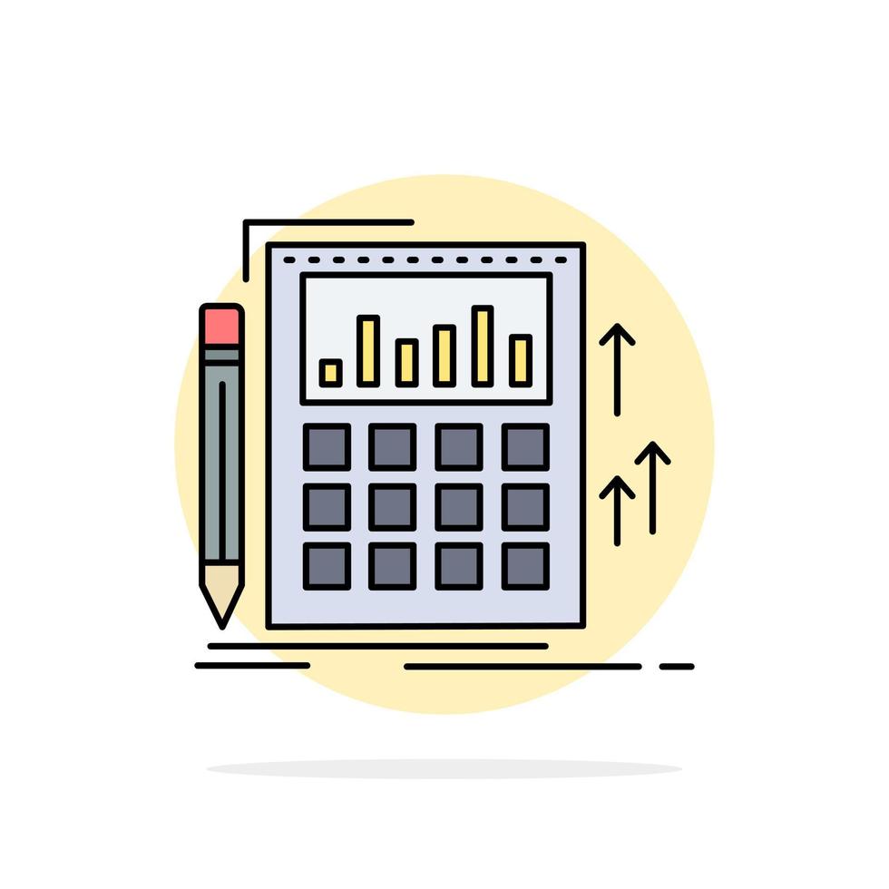 Accounting audit banking calculation calculator Flat Color Icon Vector