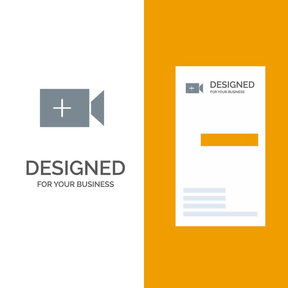 Video Camera Ui Grey Logo Design and Business Card Template vector