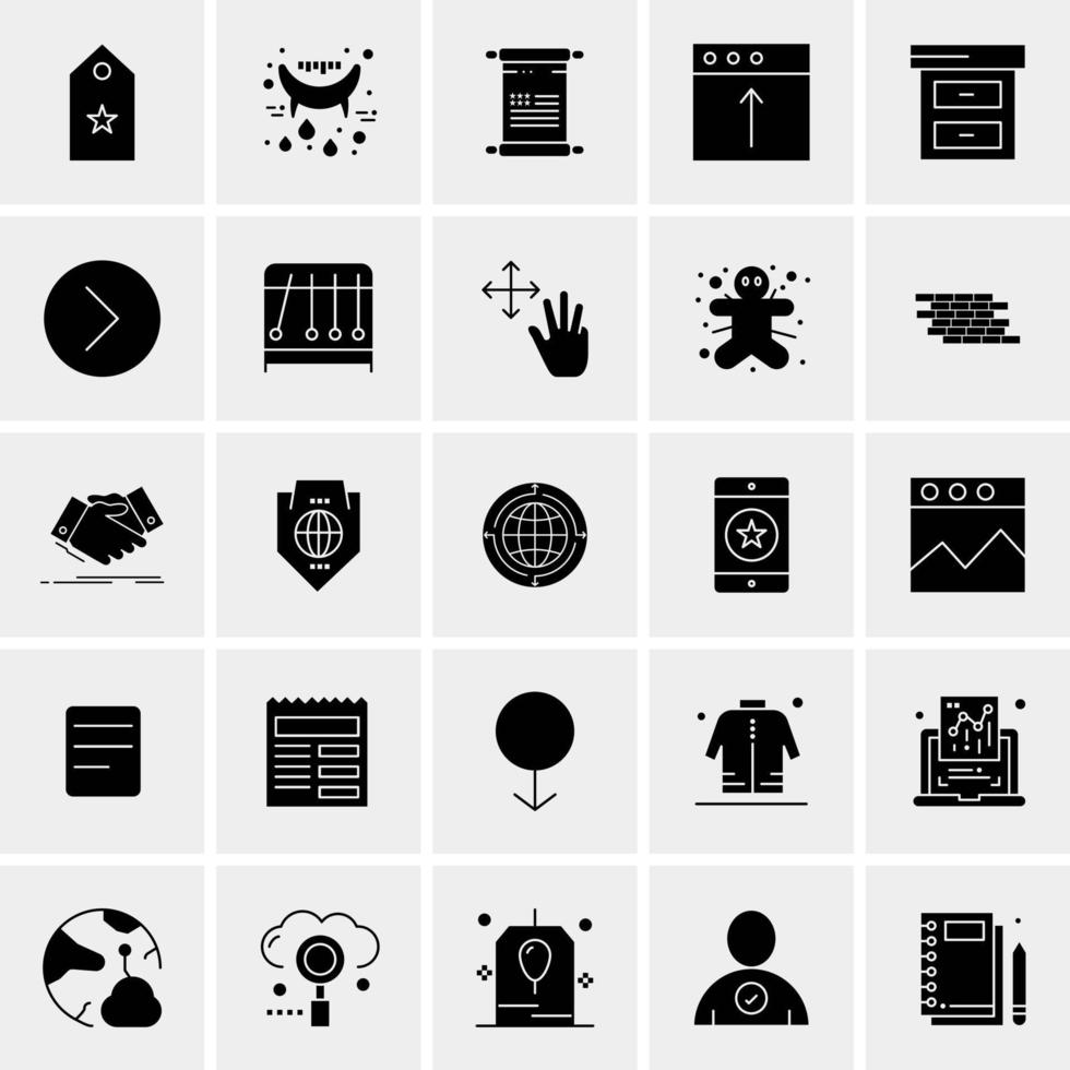 25 iconos de negocios universales vector ilustración de icono creativo para usar en proyectos relacionados con la web y dispositivos móviles