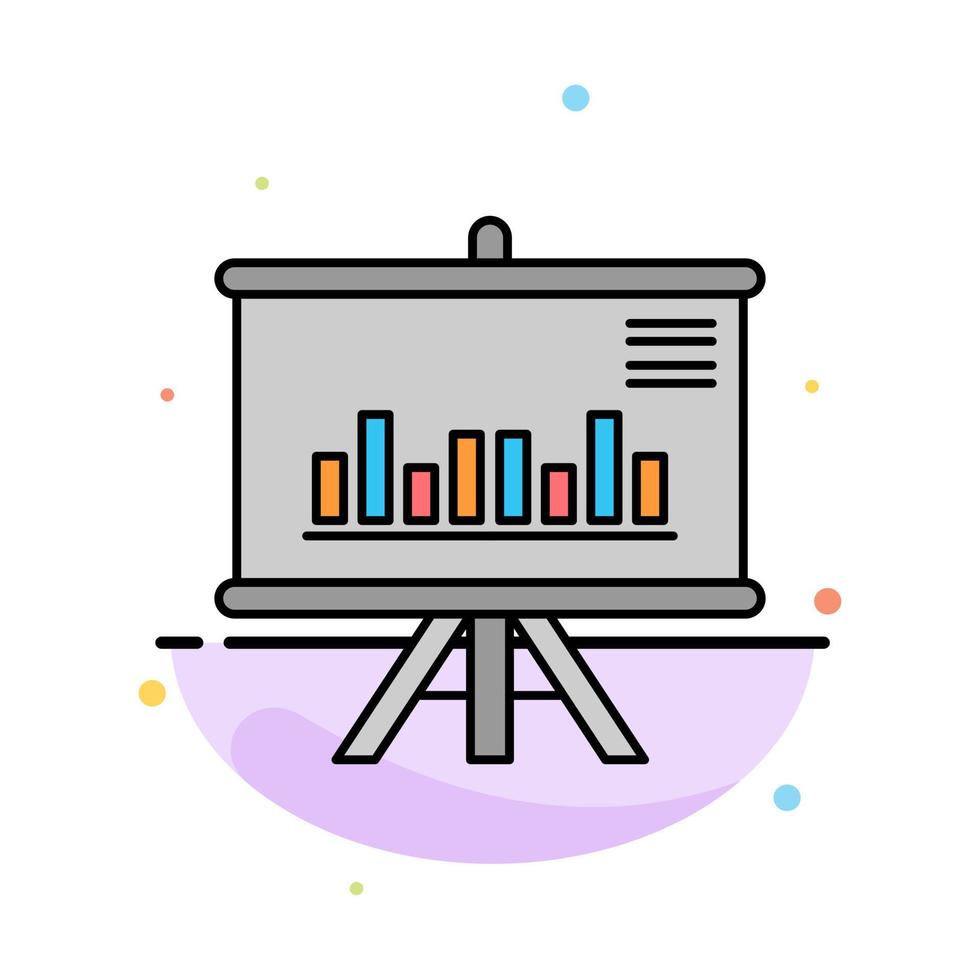 Presentation Project Graph Business  Abstract Flat Color Icon Template vector
