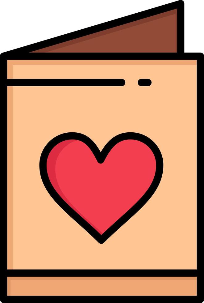 Card Love Wedding Heart  Flat Color Icon Vector icon banner Template