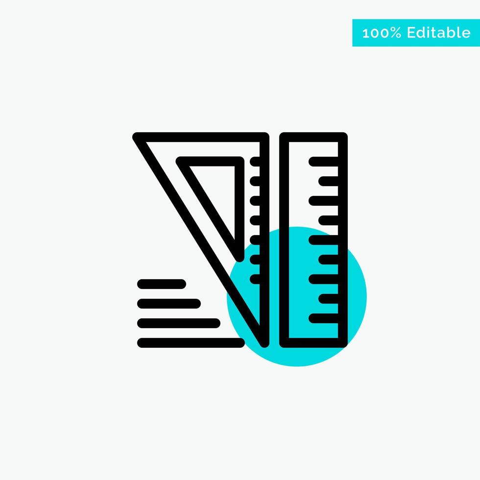 Education Geometrical Tools turquoise highlight circle point Vector icon