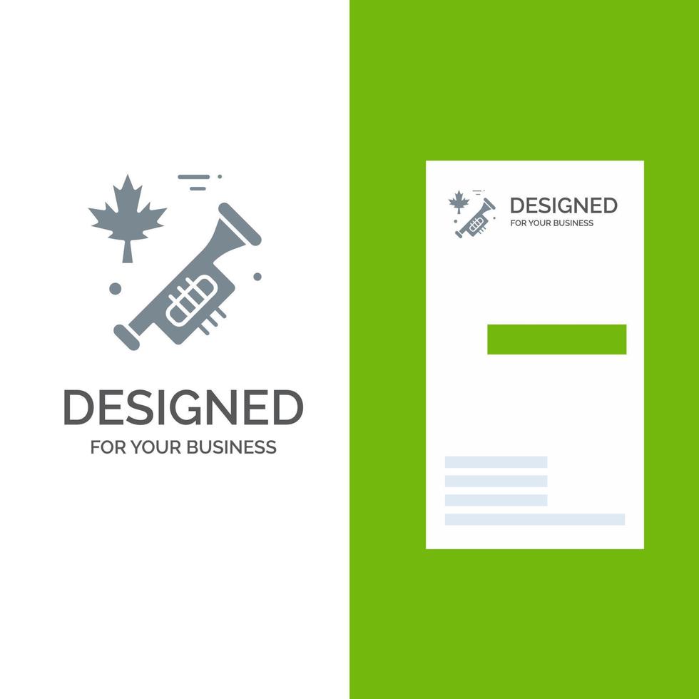 Canada Speaker Laud Grey Logo Design and Business Card Template vector
